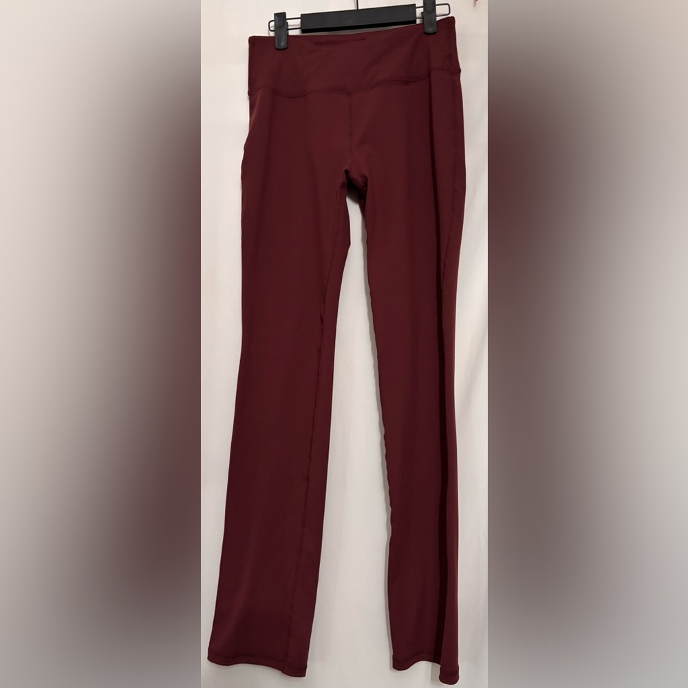 Red Boot Cut Flare Pants with Structured Fabric